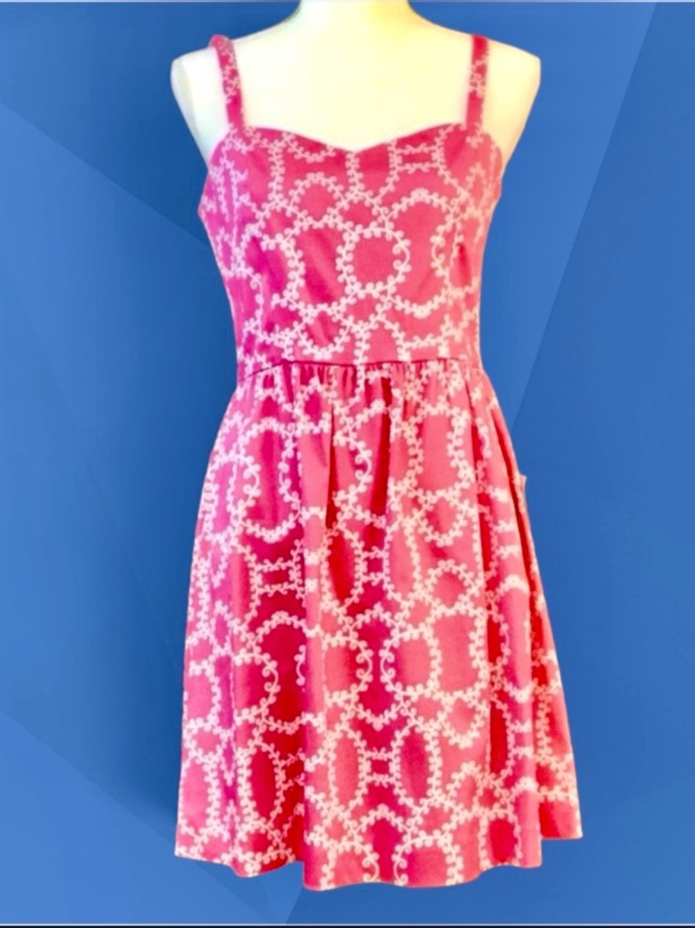 Kaeli Smith Pink and White Print Dress - Picture 1 of 10